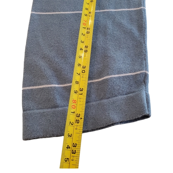 Banana Republic Men's Sweater V-Neck Lightweight 100% Cotton Blue Stripe XL - Picture 10 of 10